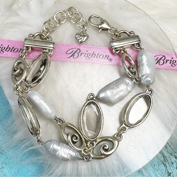 BRIGHTON 7th Avenue Freshwater Pearl Bracelet Silver Plate Multi Strand - Picture 10 of 10